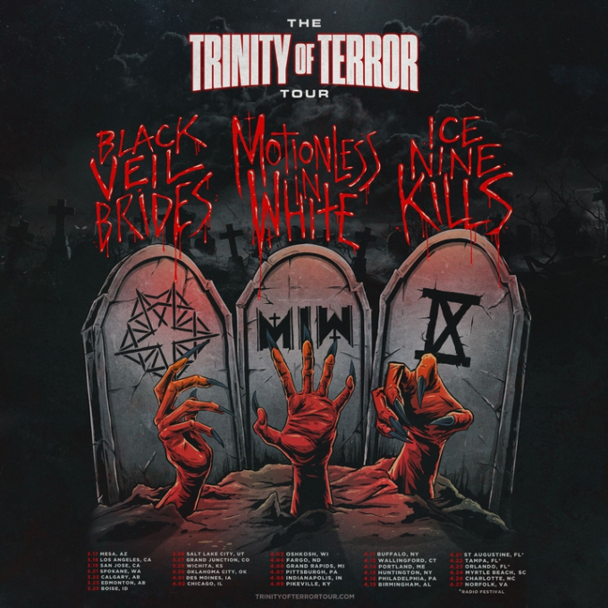 Trinity Of Terror Tour: Ice Nine Kills, Black Veil Brides & Motionless In White